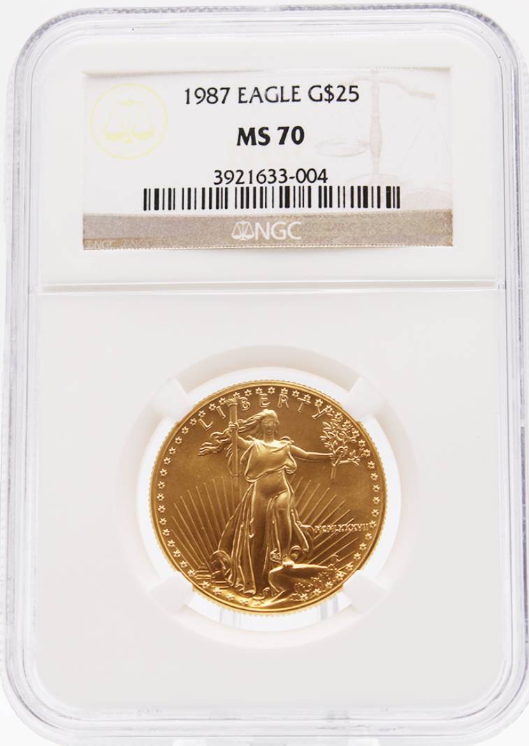 1987 NGC MS70 $25 Gold American Eagle